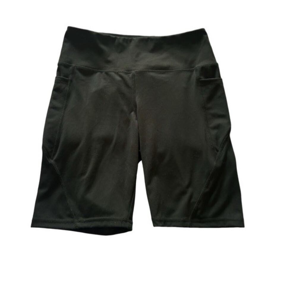 Danskin Biker Shorts Black 3 Pair Size Large Pockets High Rise - Picture 2 of 6